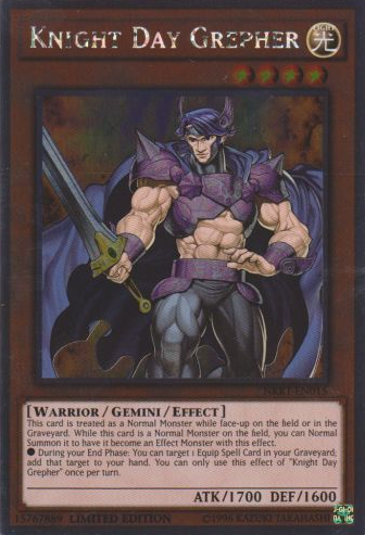 Knight Day Grepher [NKRT-EN015] Platinum Rare - Duel Kingdom