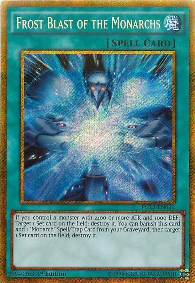 Frost Blast of the Monarchs [PGL3-EN012] Gold Secret Rare - Duel Kingdom