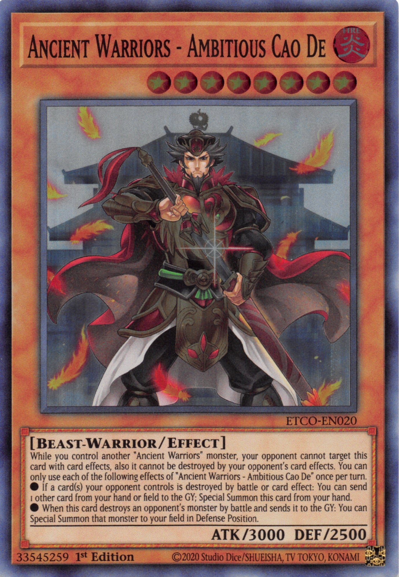 Ancient Warriors - Ambitious Cao De [ETCO-EN020] Super Rare