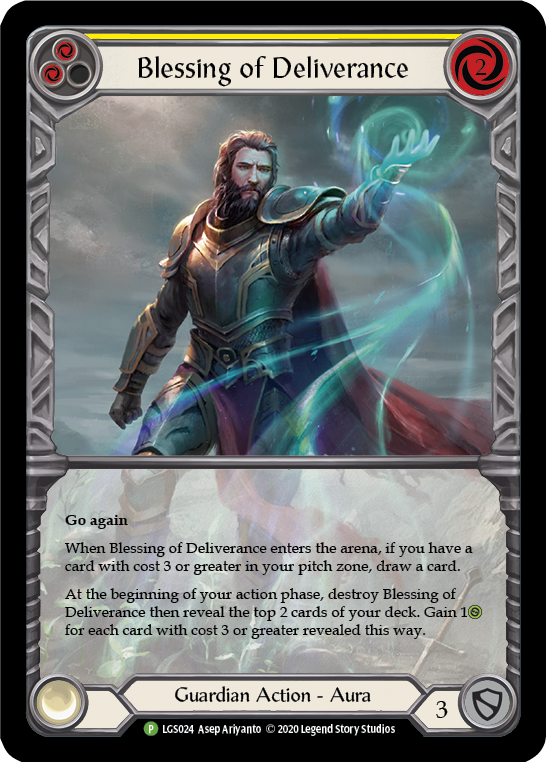Blessing of Deliverance (Yellow) [LGS024] (Promo)  Rainbow Foil