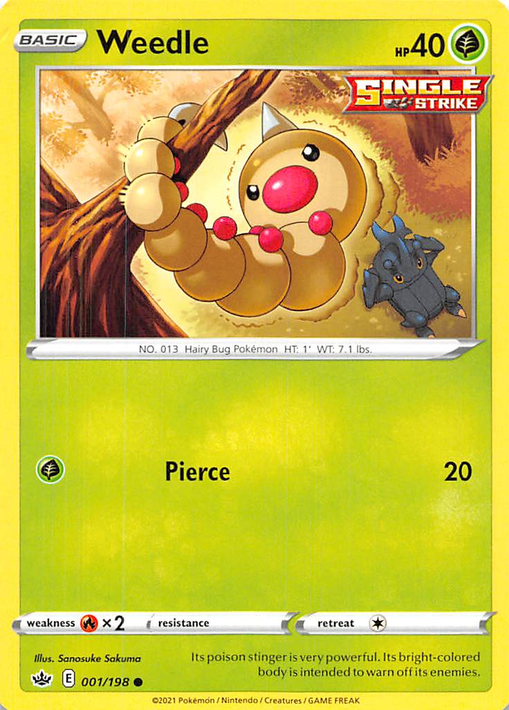 Weedle (001/198) [Sword & Shield: Chilling Reign] - Duel Kingdom