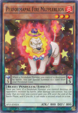 Performapal Fire Mufflerlion [SP15-EN024] Shatterfoil Rare - Duel Kingdom