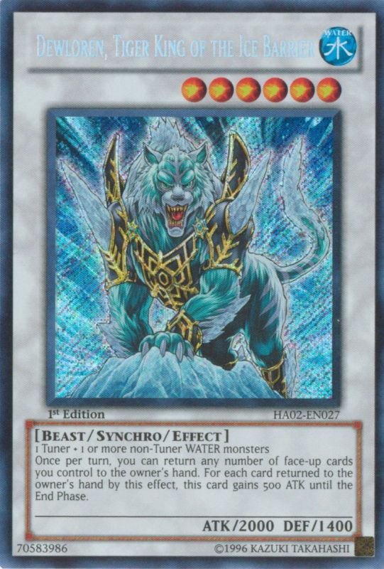 Dewloren, Tiger King of the Ice Barrier [HA02-EN027] Secret Rare - Duel Kingdom