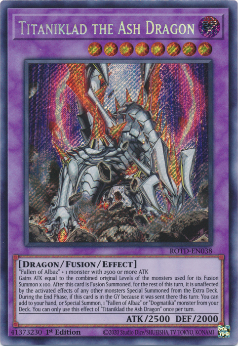Titaniklad the Ash Dragon [ROTD-EN038] Secret Rare - Duel Kingdom