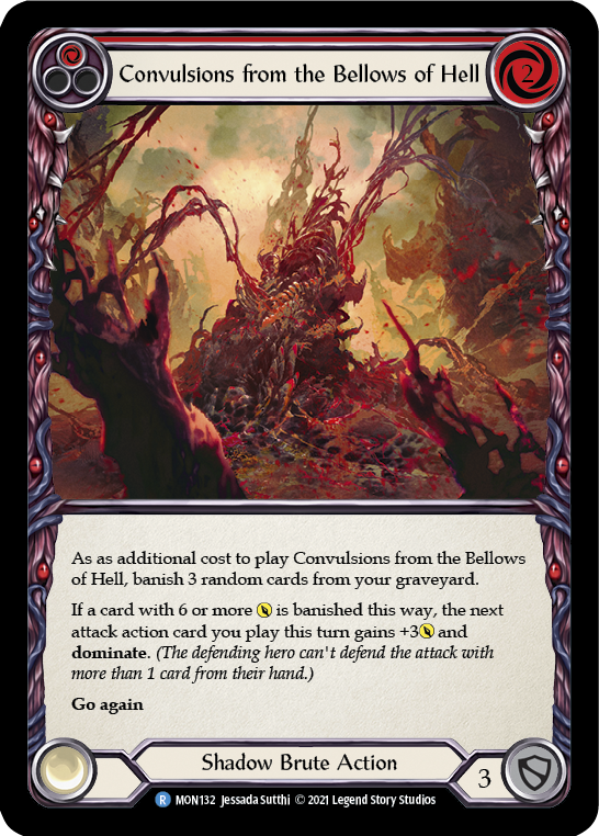 Convulsions from the Bellows of Hell (Red) (Rainbow Foil) [MON132-RF] 1st Edition Rainbow Foil - Duel Kingdom