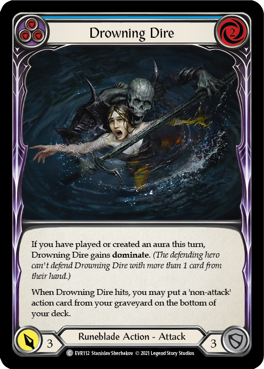 Drowning Dire (Blue) [EVR112] 1st Edition Rainbow Foil - Duel Kingdom
