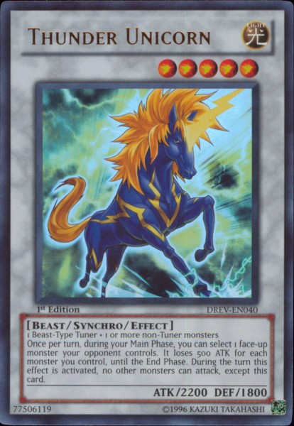 Thunder Unicorn [DREV-EN040] Ultra Rare - Duel Kingdom
