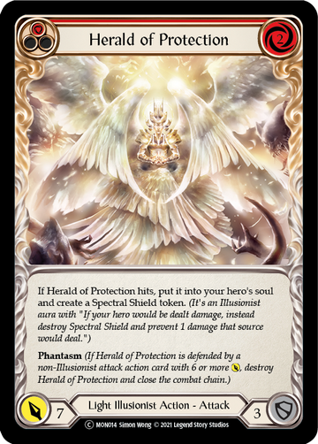 Herald of Protection (Red) (Rainbow Foil) [U-MON014-RF] Unlimited Rainbow Foil - Duel Kingdom