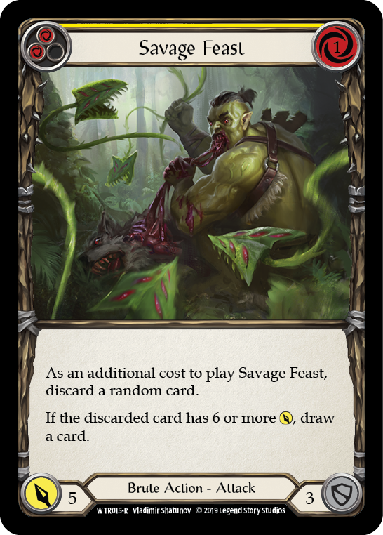 Savage Feast (Yellow) [WTR015-R] Alpha Print Rainbow Foil - Duel Kingdom