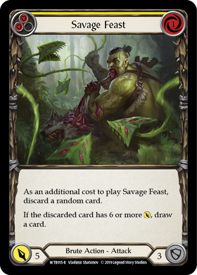 Savage Feast (Yellow) [WTR015-R] Alpha Print Rainbow Foil - Duel Kingdom