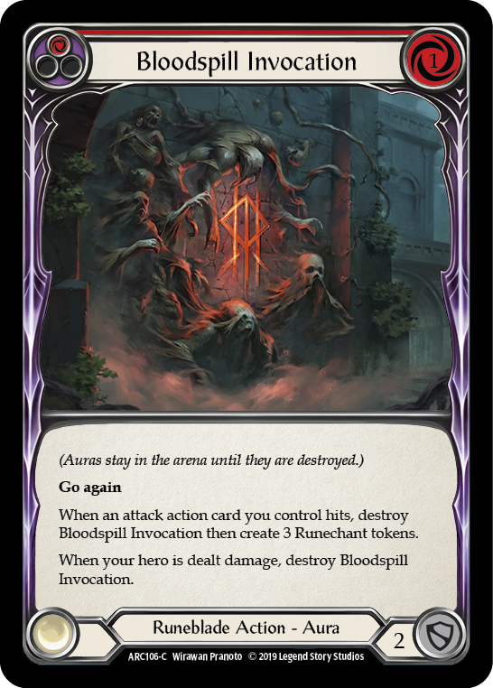 Bloodspill Invocation (Red) [ARC106-C] 1st Edition Rainbow Foil - Duel Kingdom