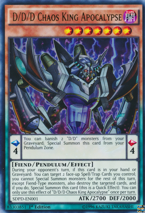 D/D/D Chaos King Apocalypse [SDPD-EN001] Ultra Rare - Duel Kingdom