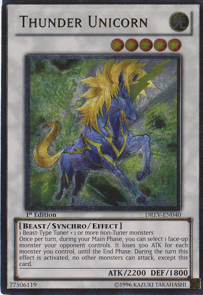 Thunder Unicorn [DREV-EN040] Ultimate Rare - Duel Kingdom