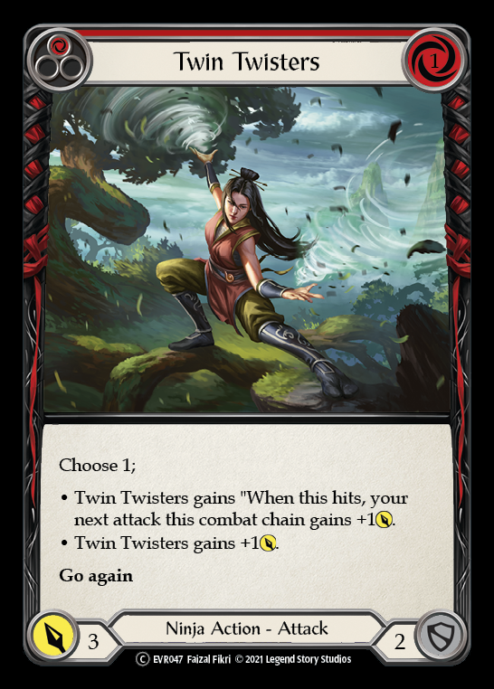 Twin Twisters (Red) [EVR047] 1st Edition Rainbow Foil - Duel Kingdom