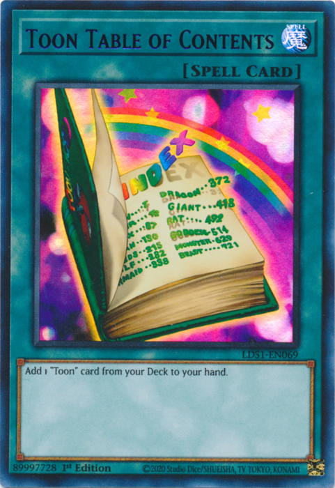 Toon Table of Contents (Blue) [LDS1-EN069] Ultra Rare - Duel Kingdom