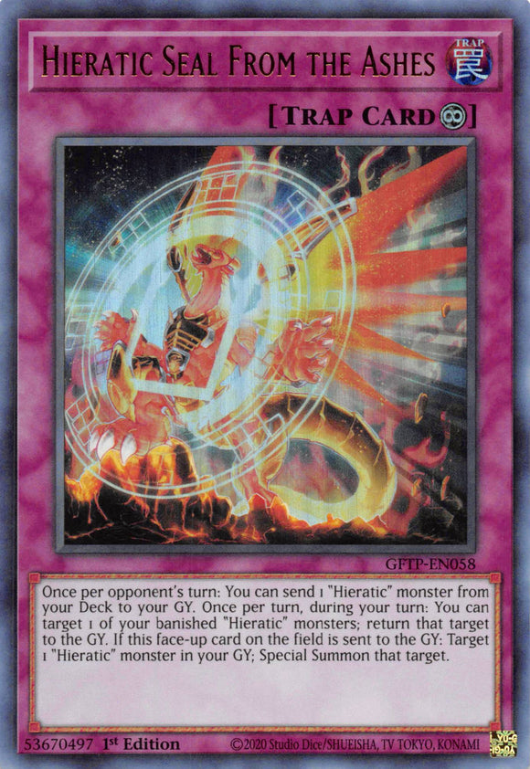 Hieratic Seal from the Ashes [GFTP-EN058] Ultra Rare