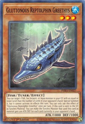 Gluttonous Reptolphin Greethys [PHRA-EN027] Common