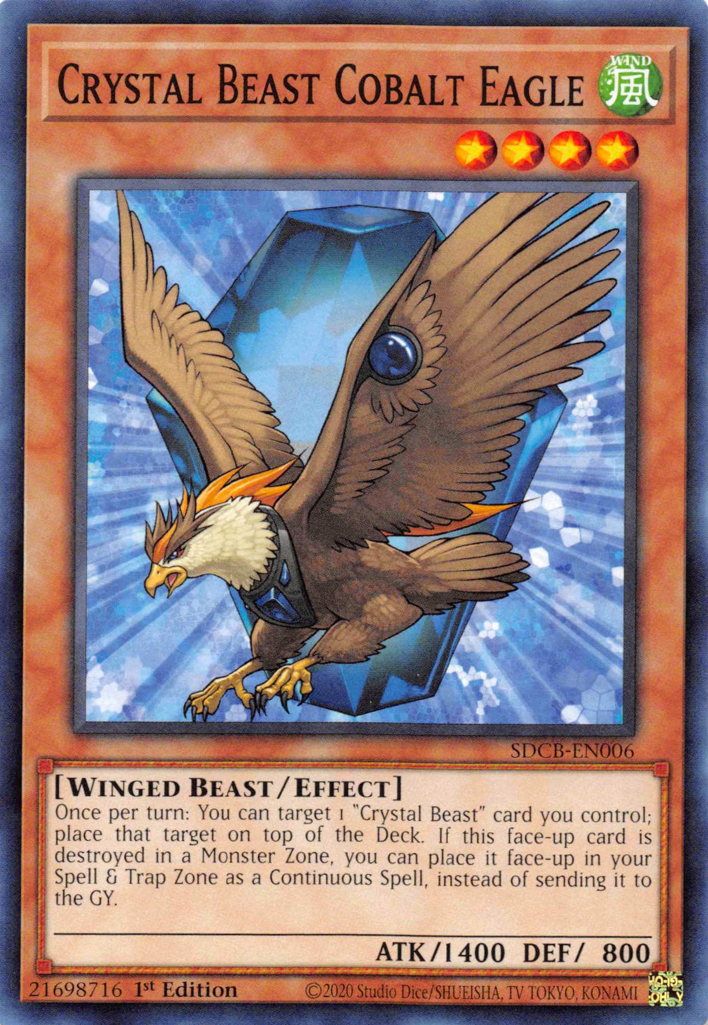Crystal Beast Cobalt Eagle [SDCB-EN006] Common