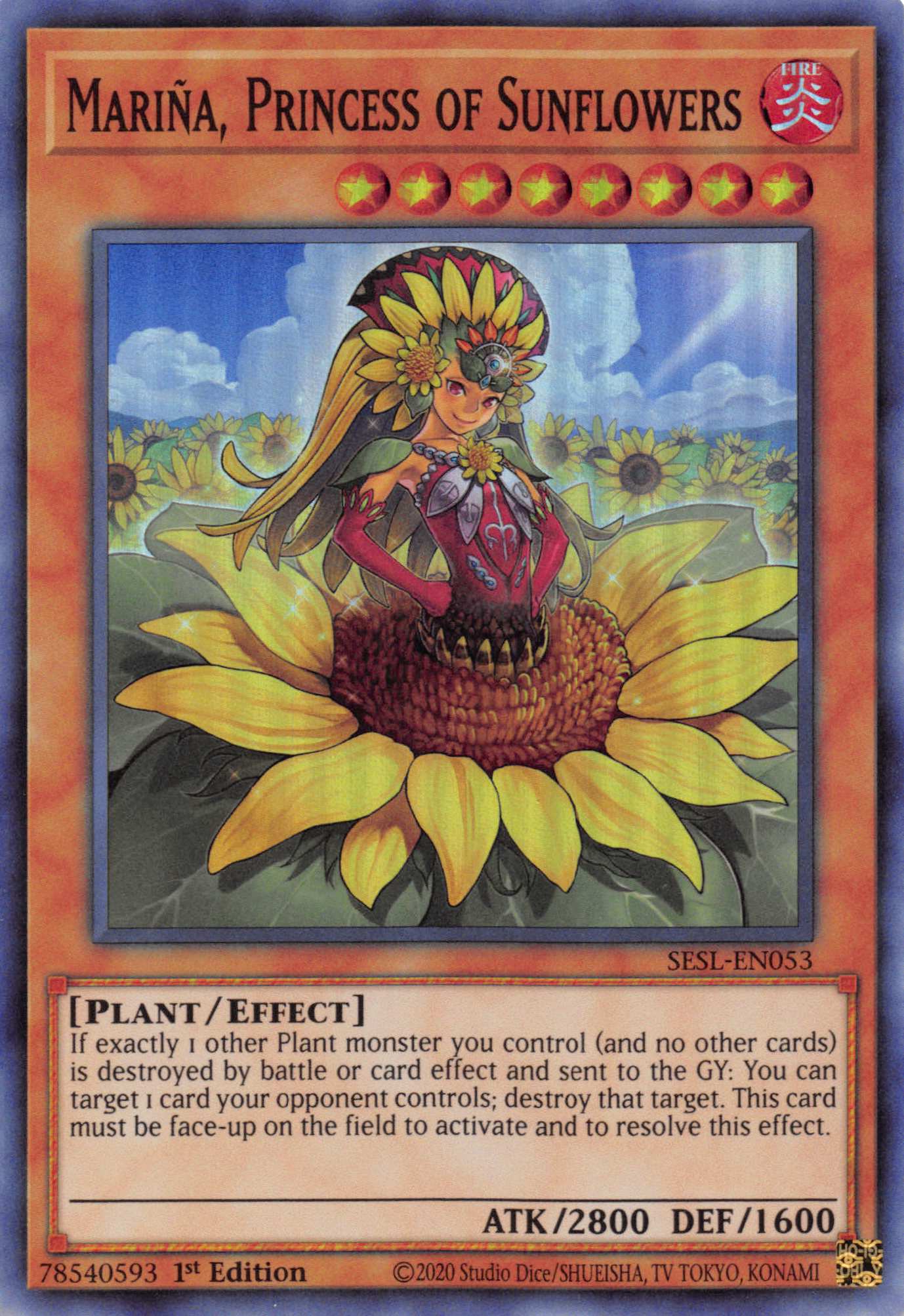 Marina, Princess of Sunflowers [SESL-EN053] Super Rare